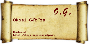 Okosi Géza névjegykártya